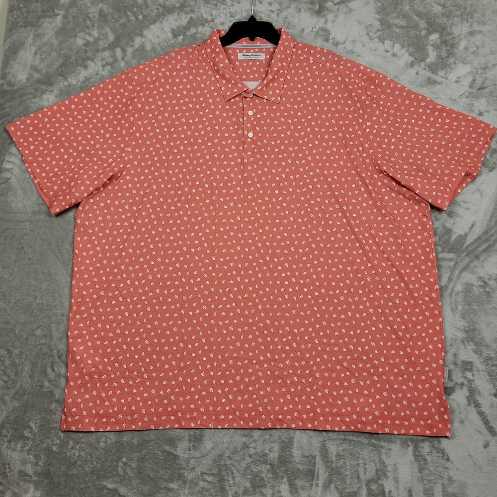 Tommy Bahama Mens Polo 3XLB The Bahama Coast Hawaiian Seashell Print Island Zone